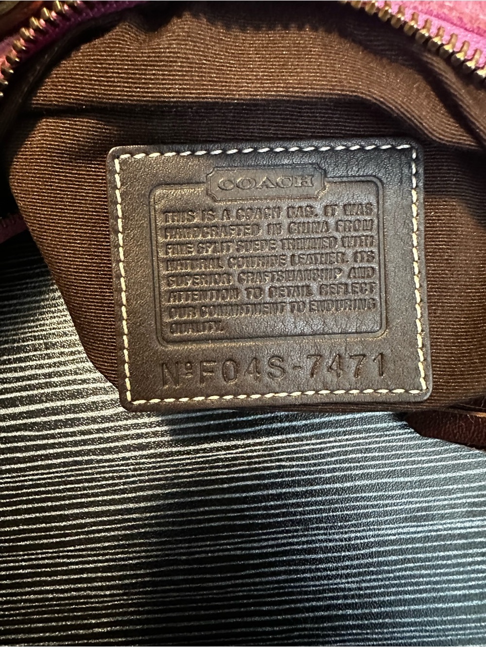 Vintage COACH Pink Hamilton Suede Flap Soho Shoulder Bag 7471 - Picture 16 of 16